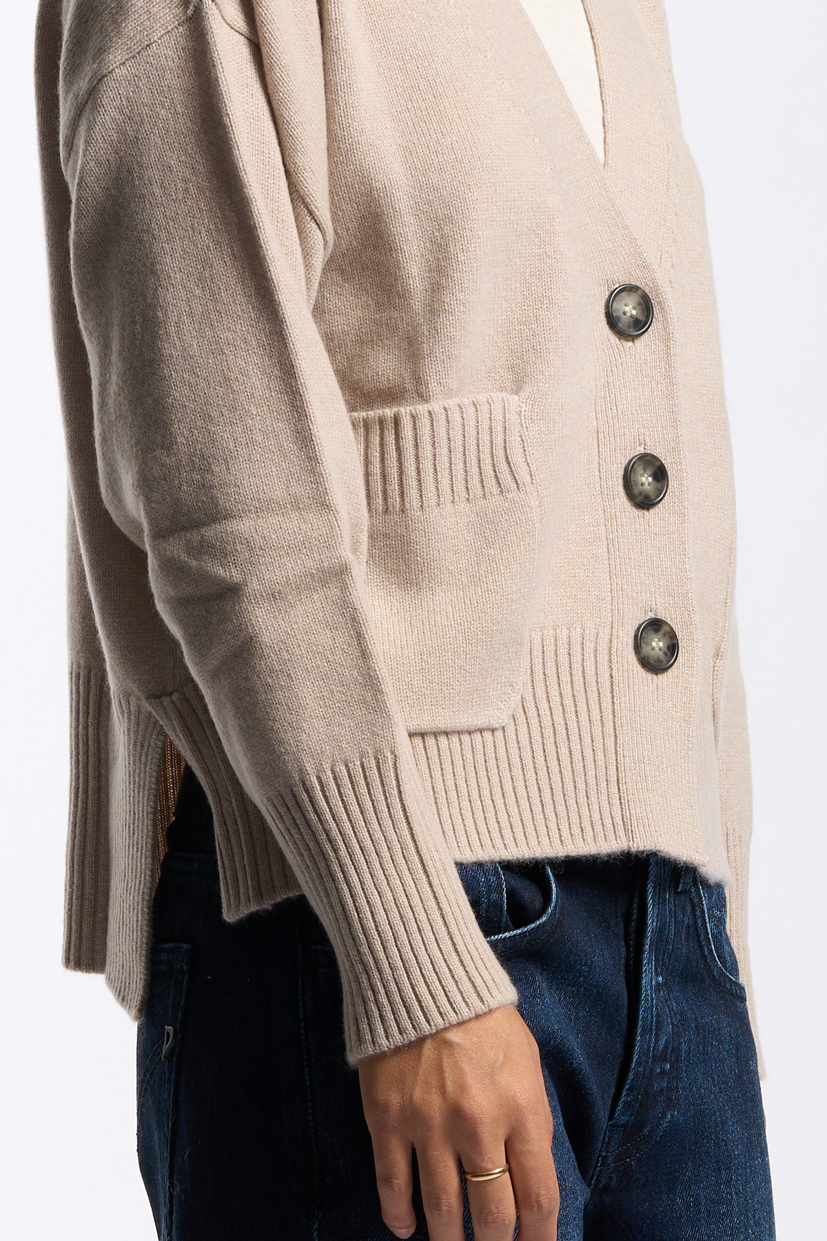 Purotatto Cardigan In Cashmere Sabbia Donna-6