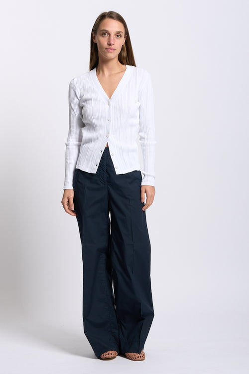 Purotatto Cardigan in Maglia Bianco Donna-2