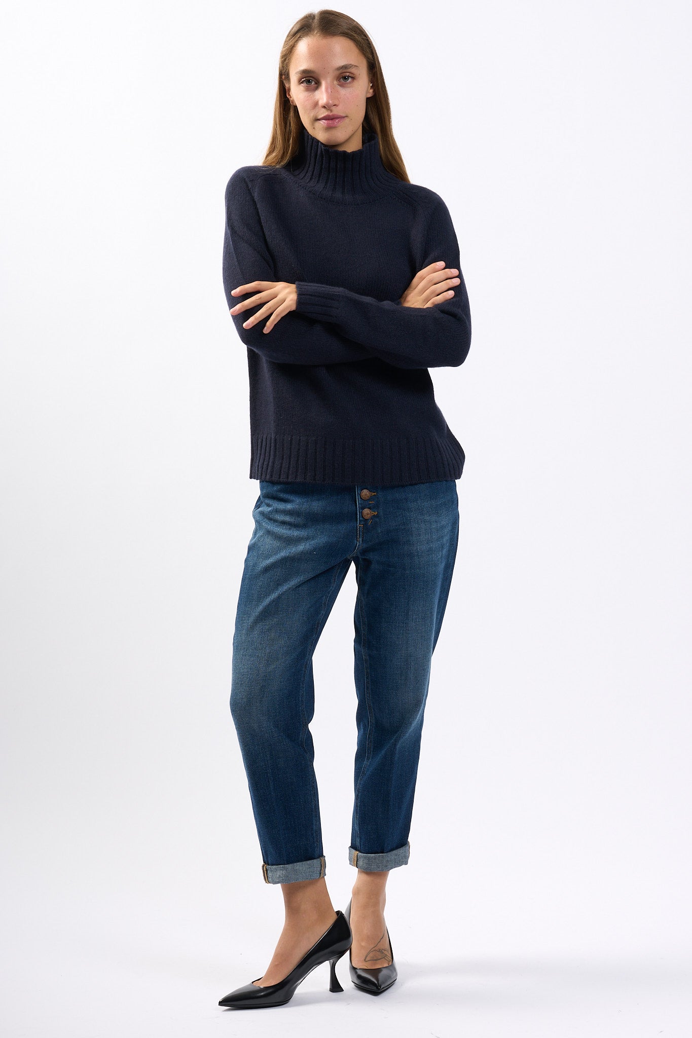 Purotatto Dolcevita in Cashmere Blu Donna-7