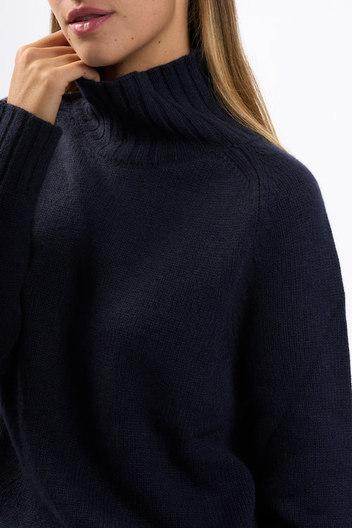 Purotatto Dolcevita in Cashmere Blu Donna-2