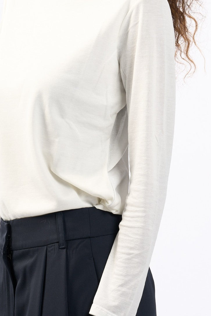Purotatto Maglia Collo Lurex Bianco Donna-4