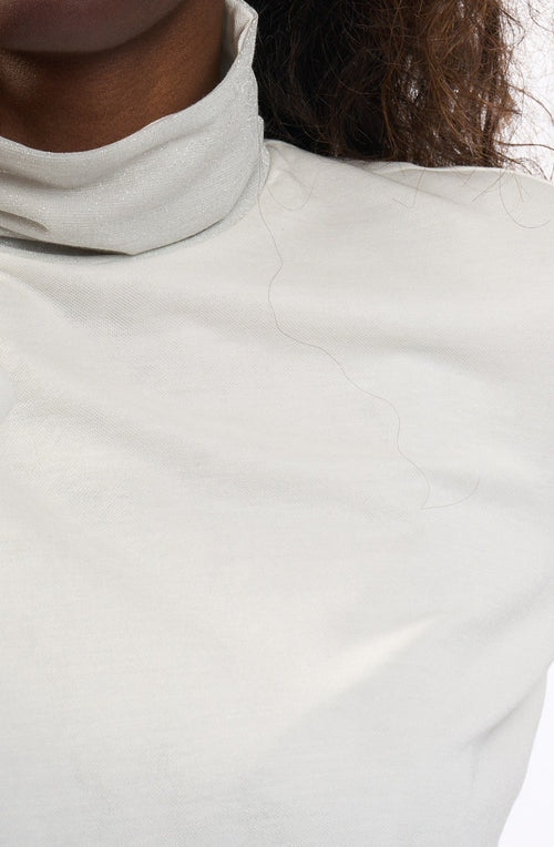 Purotatto Maglia Collo Lurex Bianco Donna-2