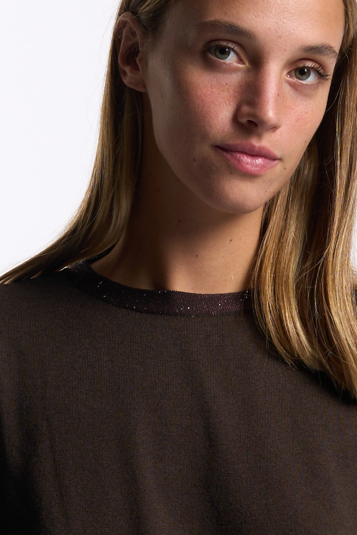 Purotatto Maglia Collo Lurex Moro Donna-2