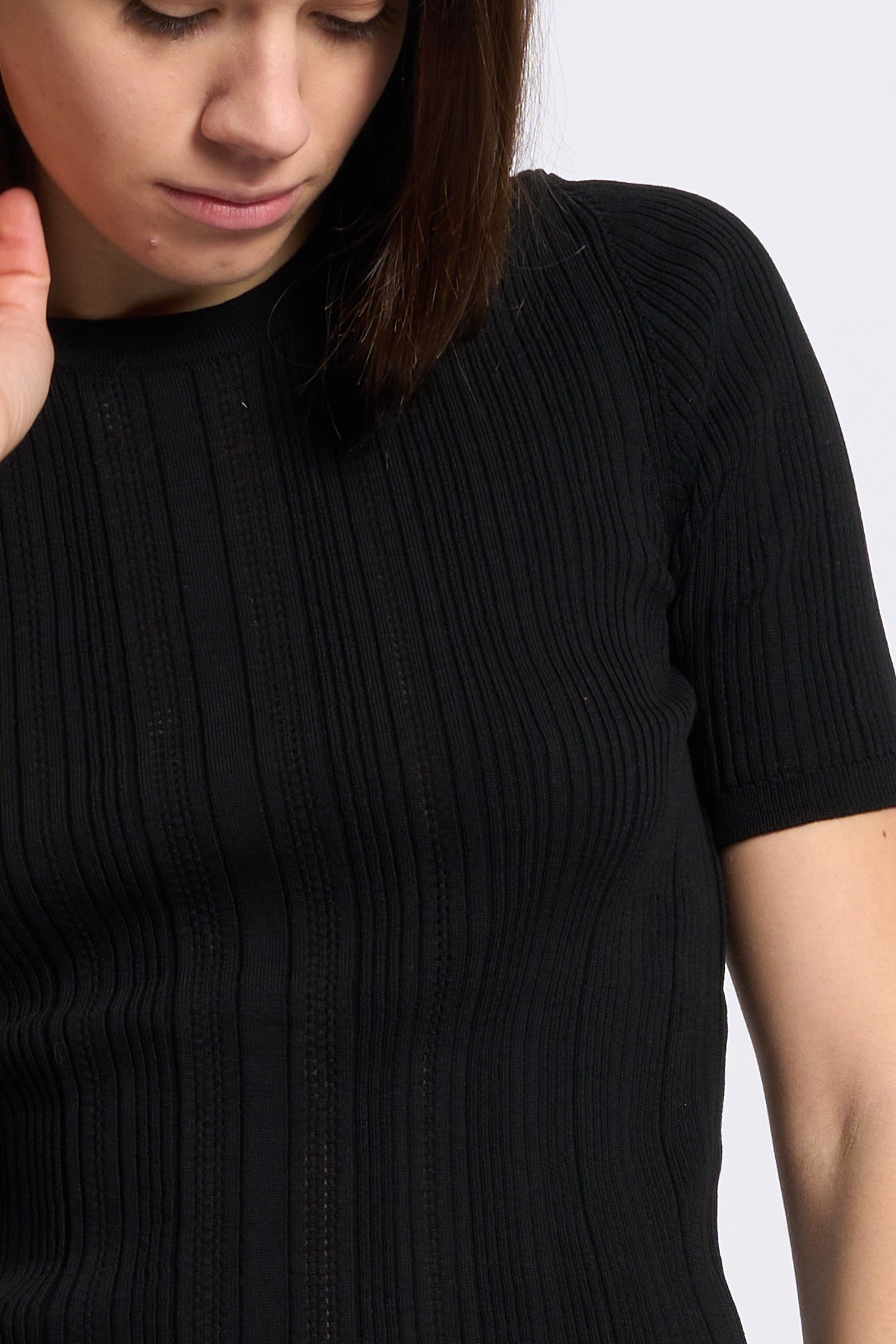 Purotatto Maglia Manica Corta Nero Donna-4