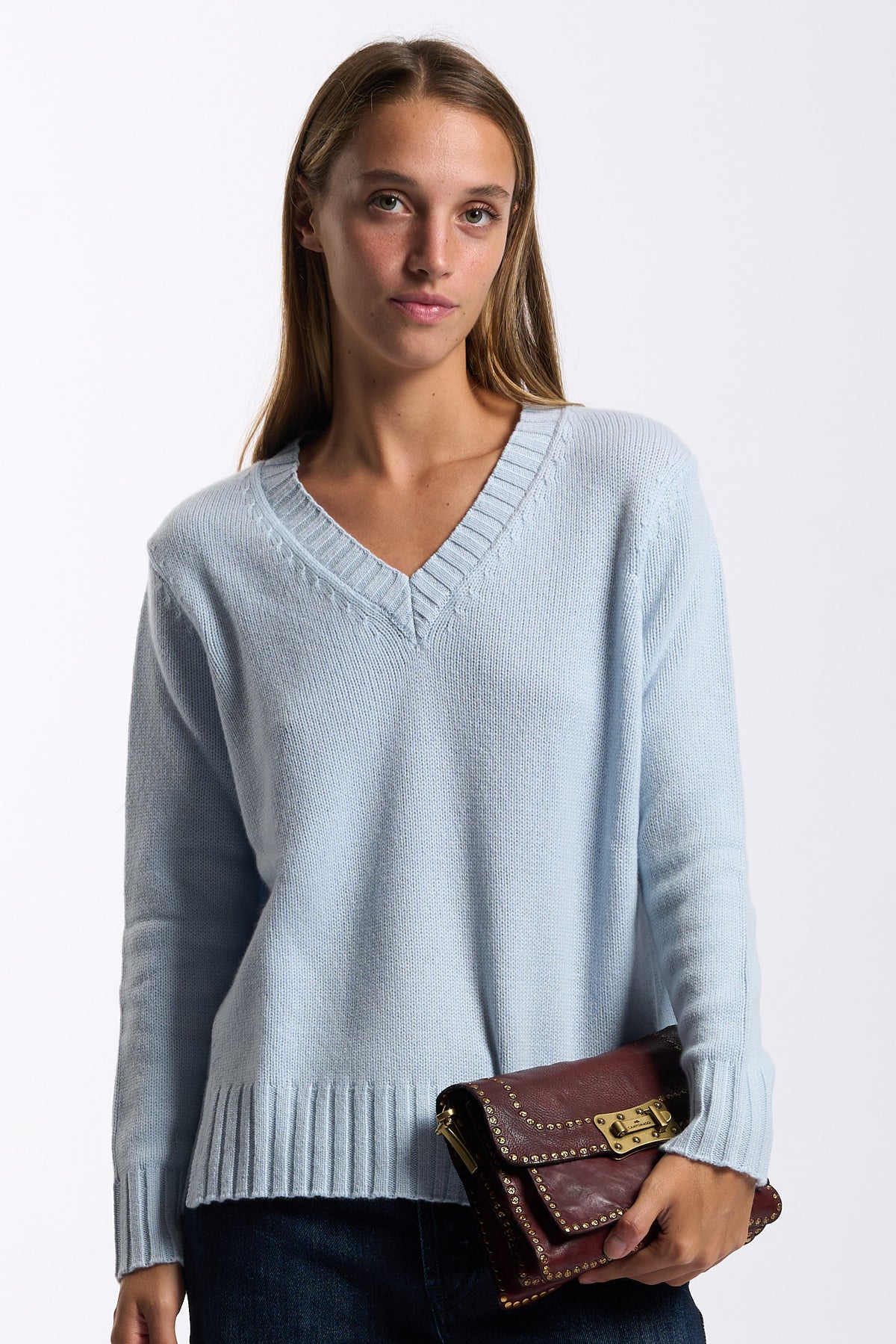 Purotatto Maglia Scollo V Nuvola Donna-3
