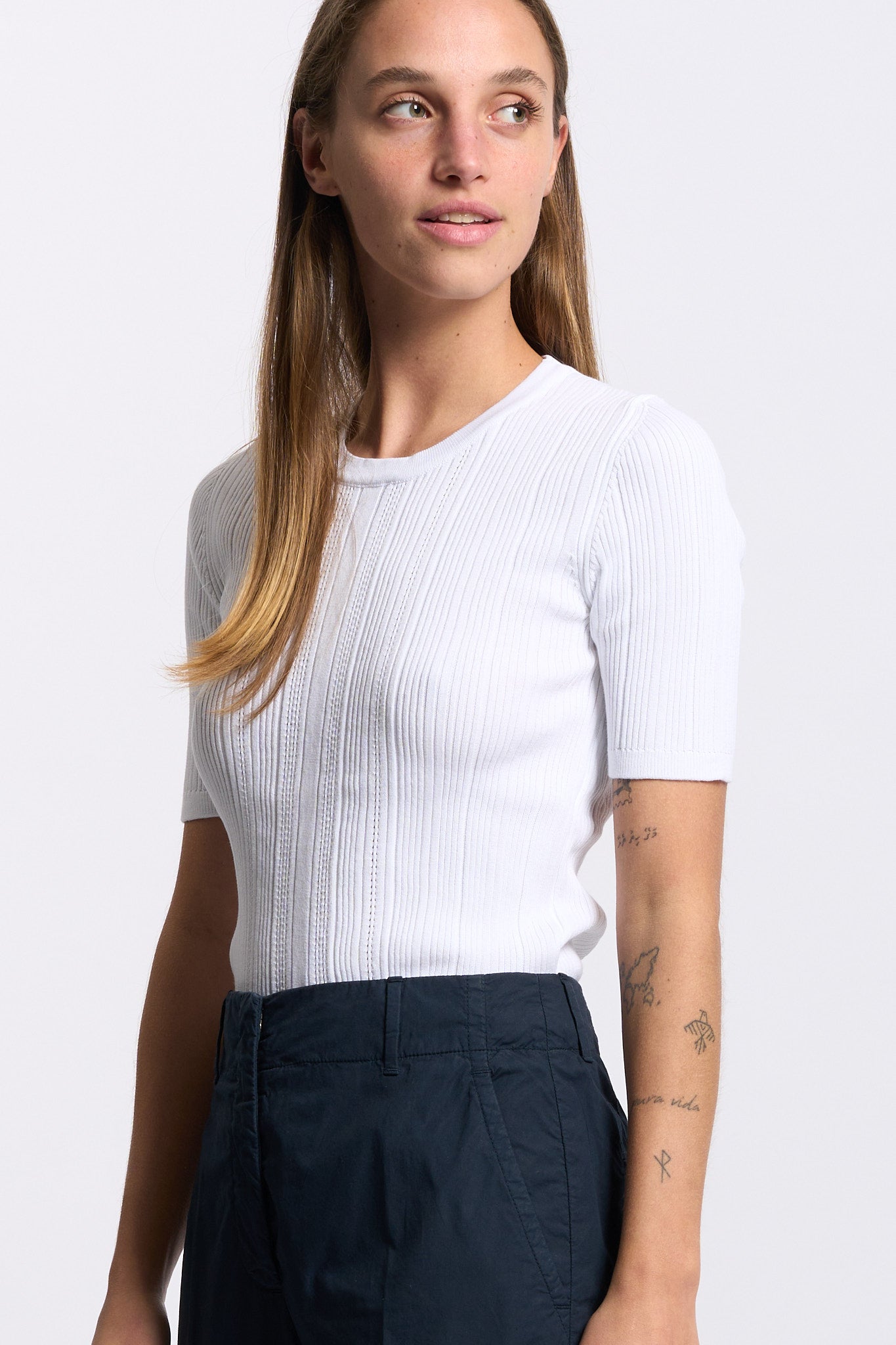 Purotatto Maglia a Manica Corta Bianco Donna-1