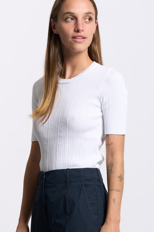 Purotatto Maglia a Manica Corta Bianco Donna