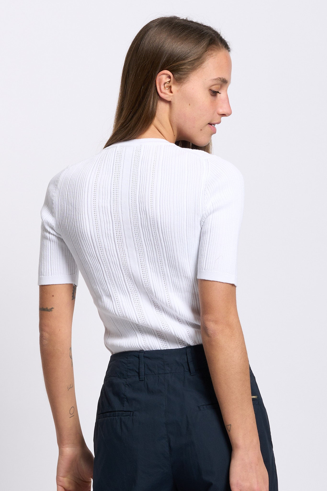 Purotatto Maglia a Manica Corta Bianco Donna-4