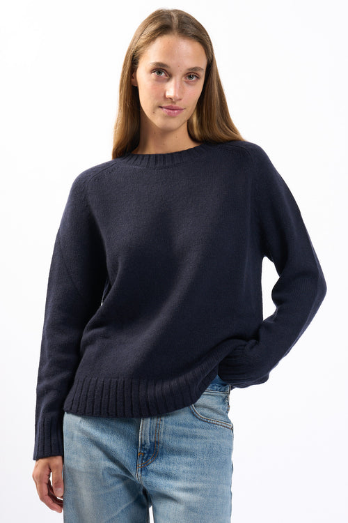 Purotatto Maglia in Cashmere Blu Donna