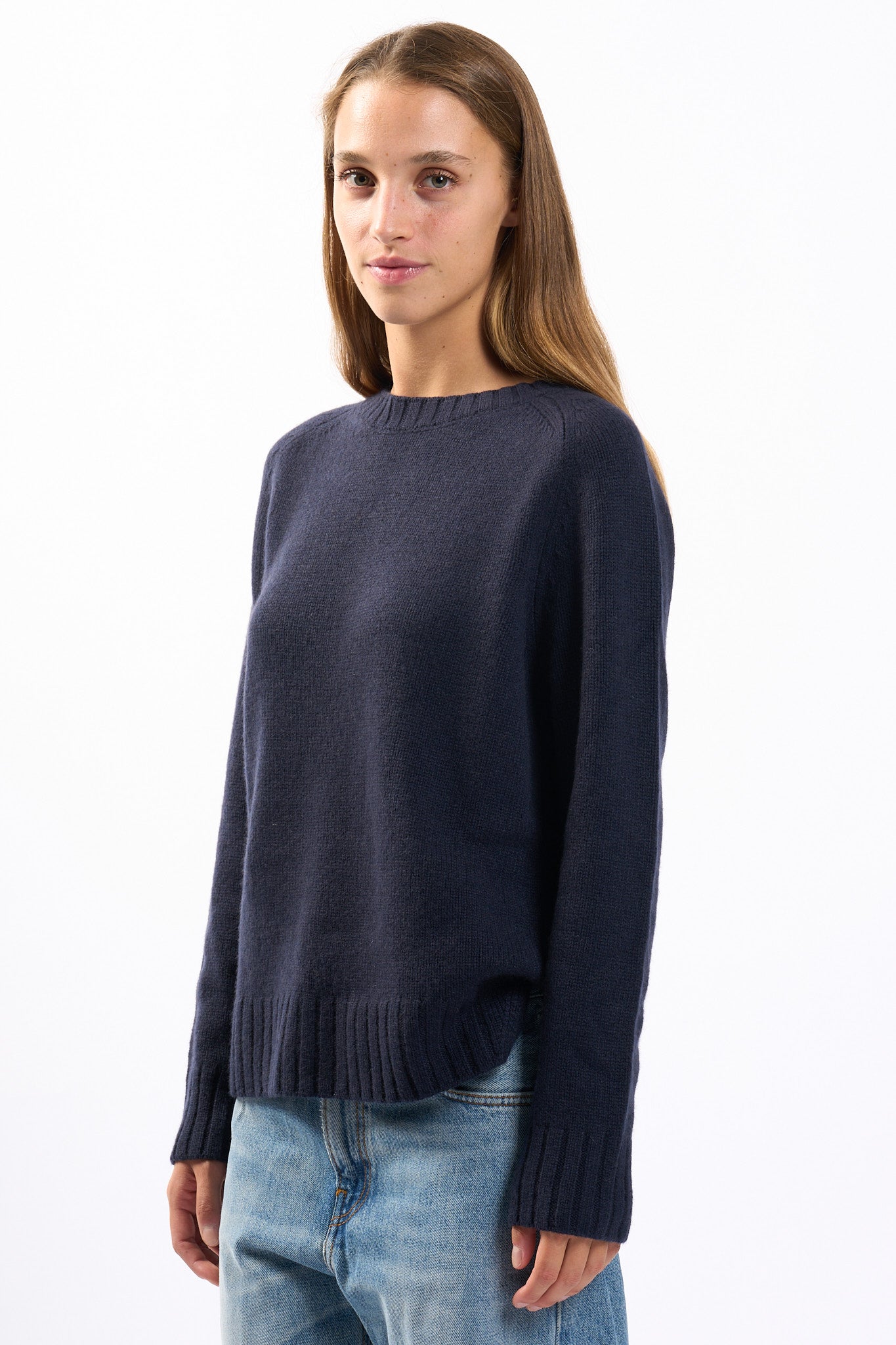 Purotatto Maglia in Cashmere Blu Donna-3