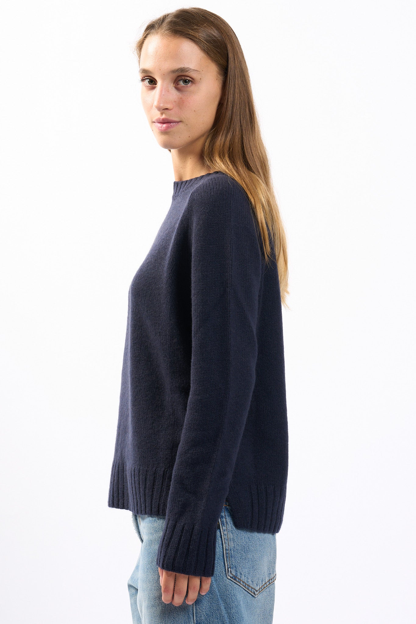 Purotatto Maglia in Cashmere Blu Donna-5