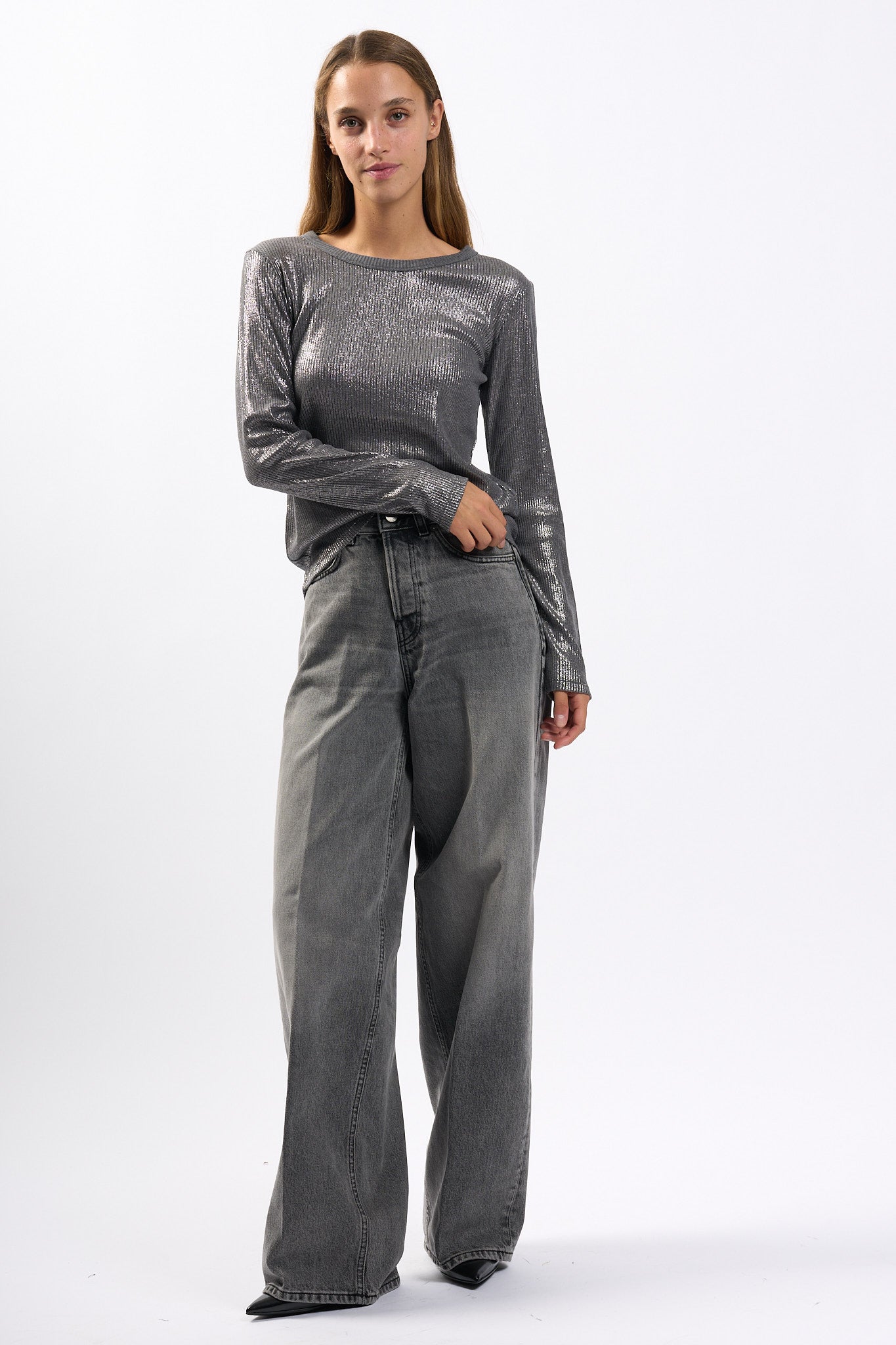 Purotatto T-shirt Metallizzata Silver Donna-3