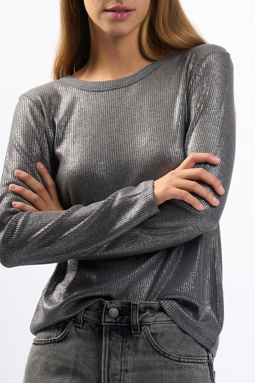 Purotatto T-shirt Metallizzata Silver Donna-2