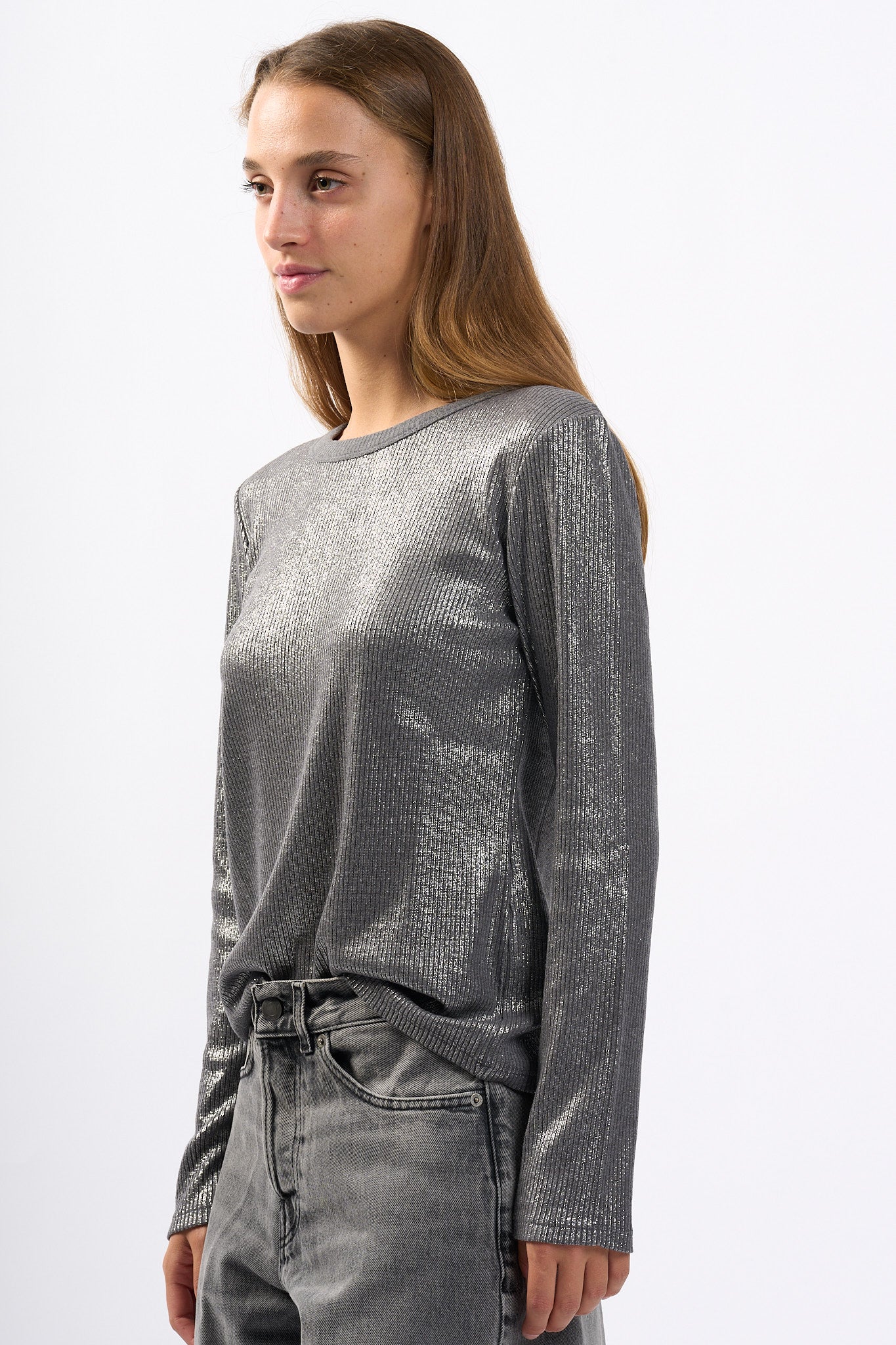 Purotatto T-shirt Metallizzata Silver Donna-4