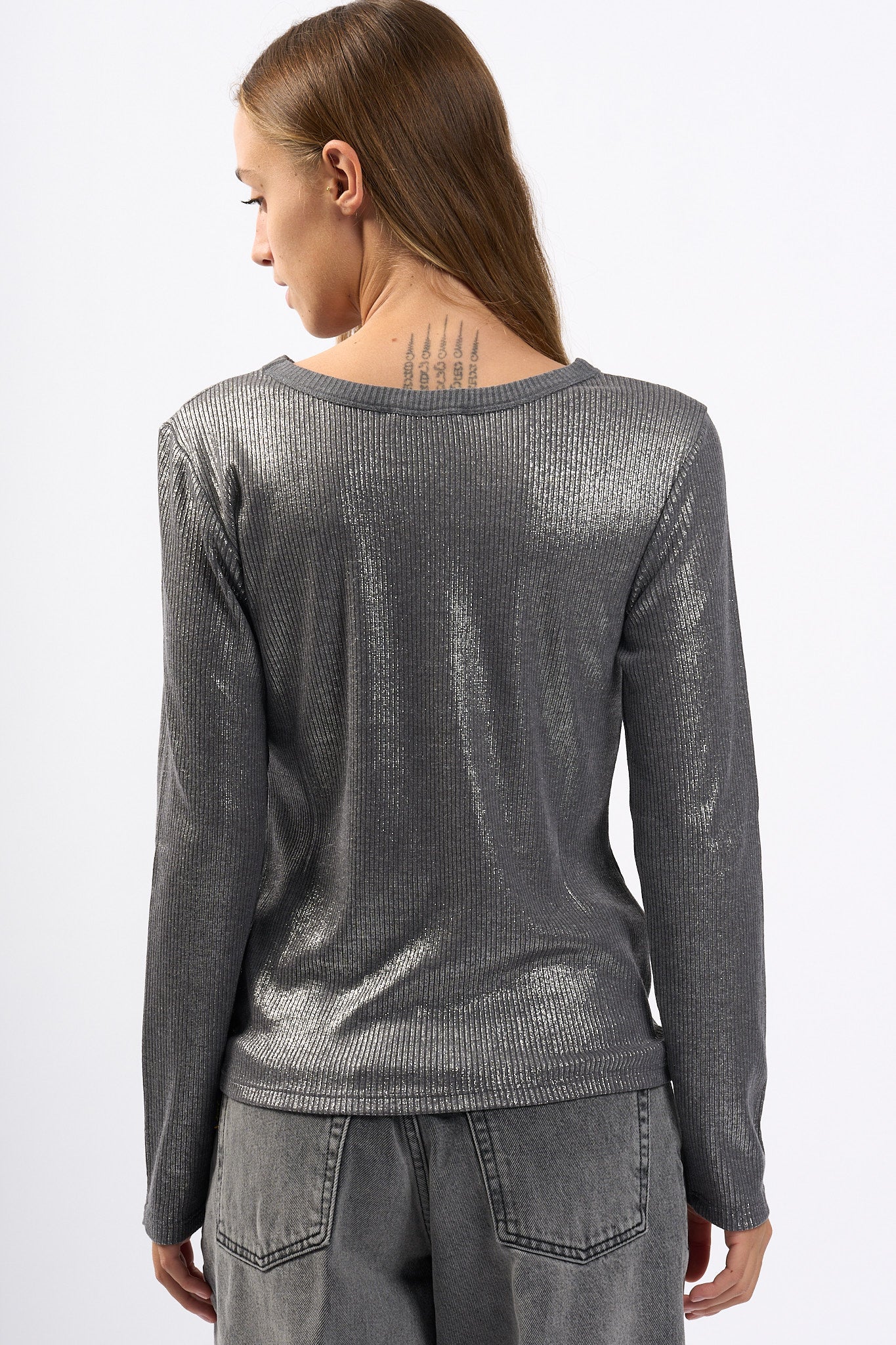 Purotatto T-shirt Metallizzata Silver Donna-5