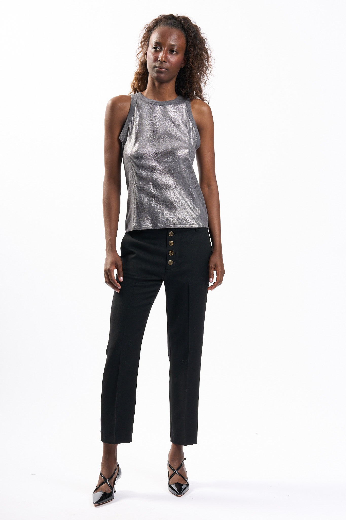 Purotatto Top Metallizzato Silver Donna-4