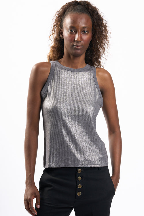 Purotatto Top Metallizzato Silver Donna