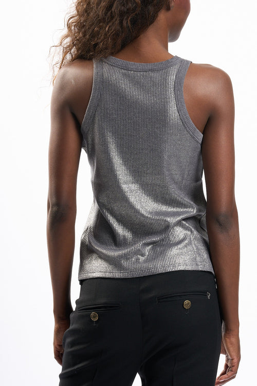 Purotatto Top Metallizzato Silver Donna-2