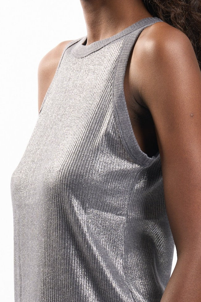 Purotatto Top Metallizzato Silver Donna-3
