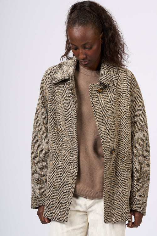 Rame Caban Tweed Beige/nero Donna