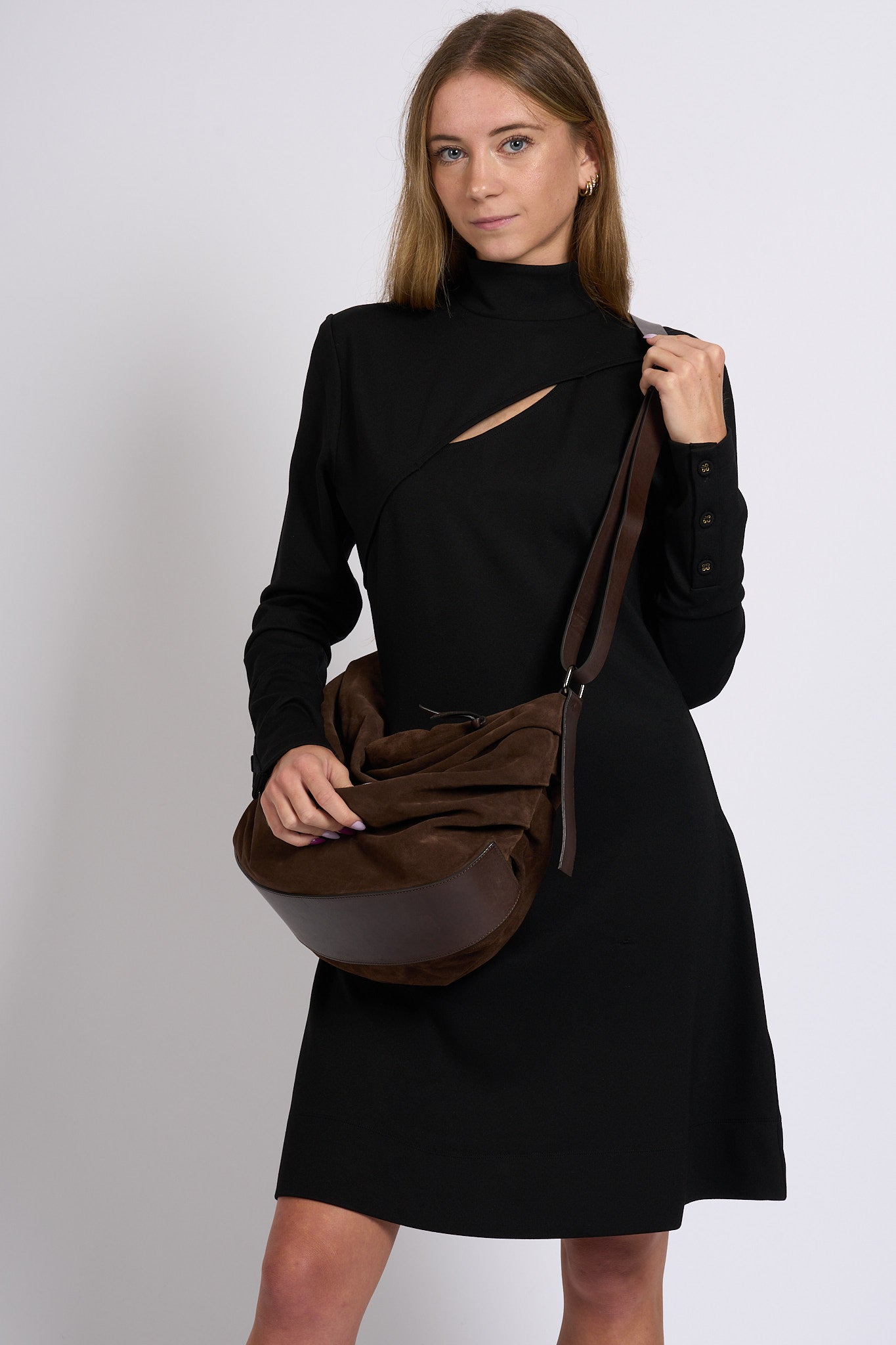 Reptile's house Borsa A Spalla Camoscio Moro Donna-8