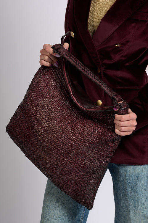 Reptile's house Borsa Grande Intreccio Bordeaux Donna