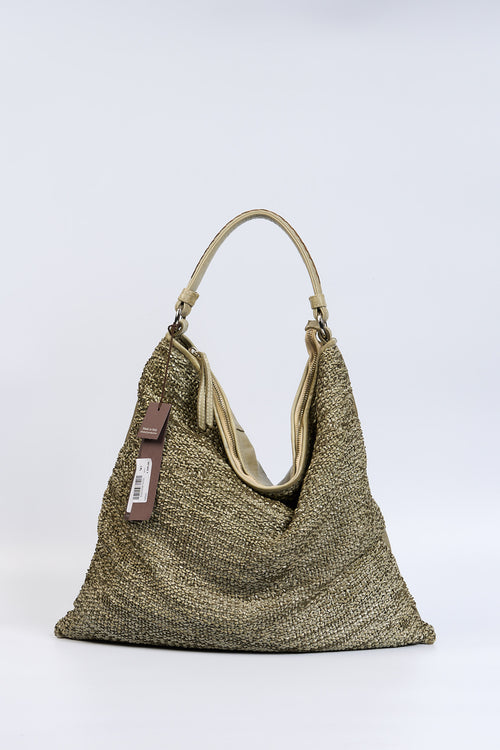 Reptile's house Borsa Pelle Intrecciata Verde Donna