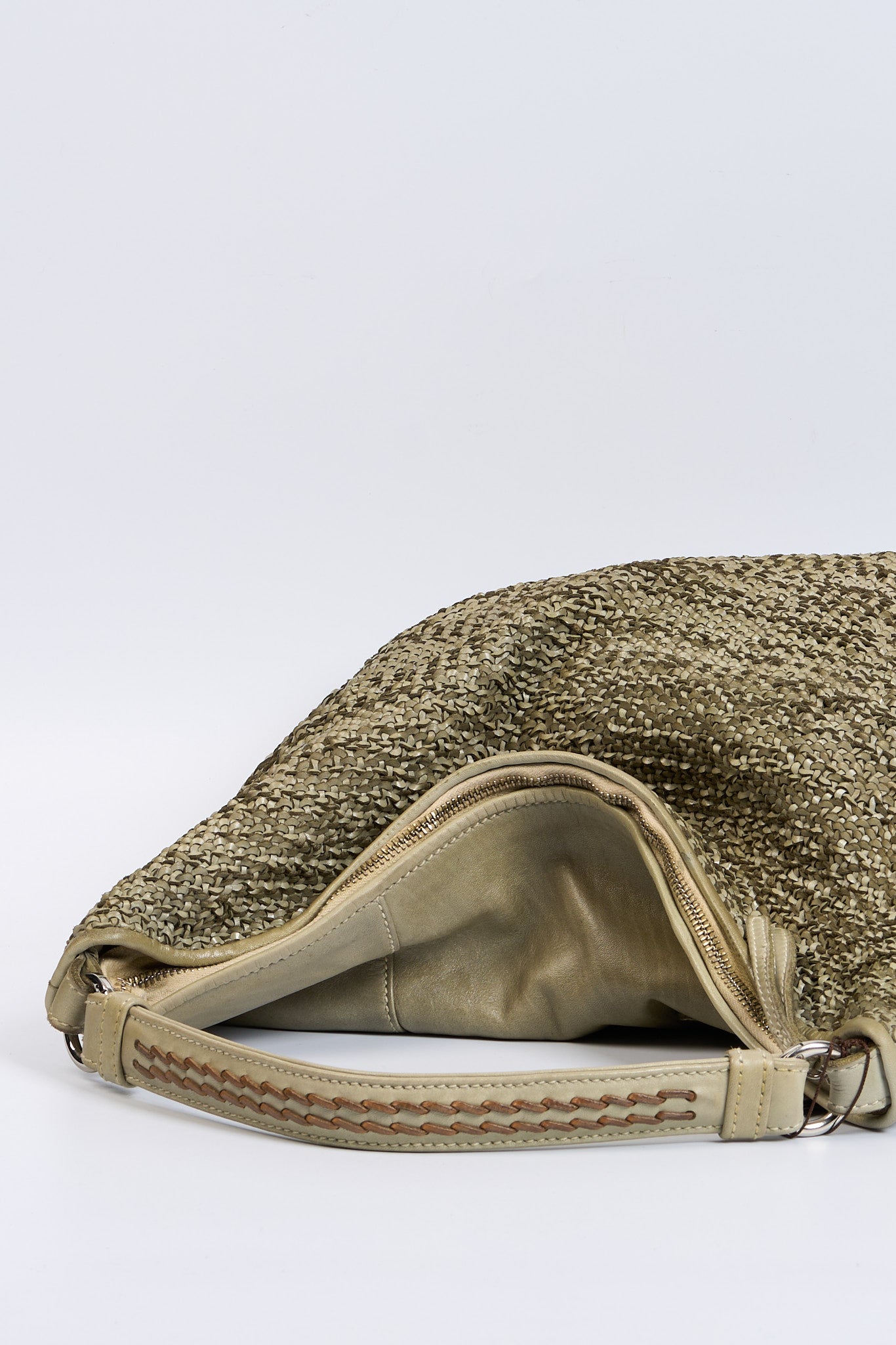 Reptile's house Borsa Pelle Intrecciata Verde Donna-4