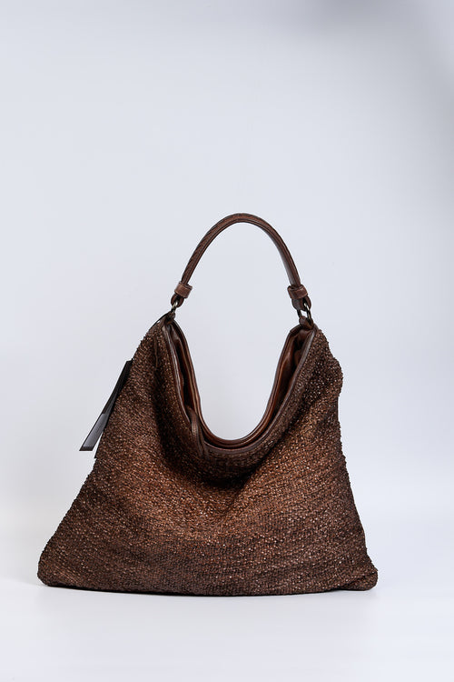 Reptile's house Borsa Pelle Intrecciata Terra Donna