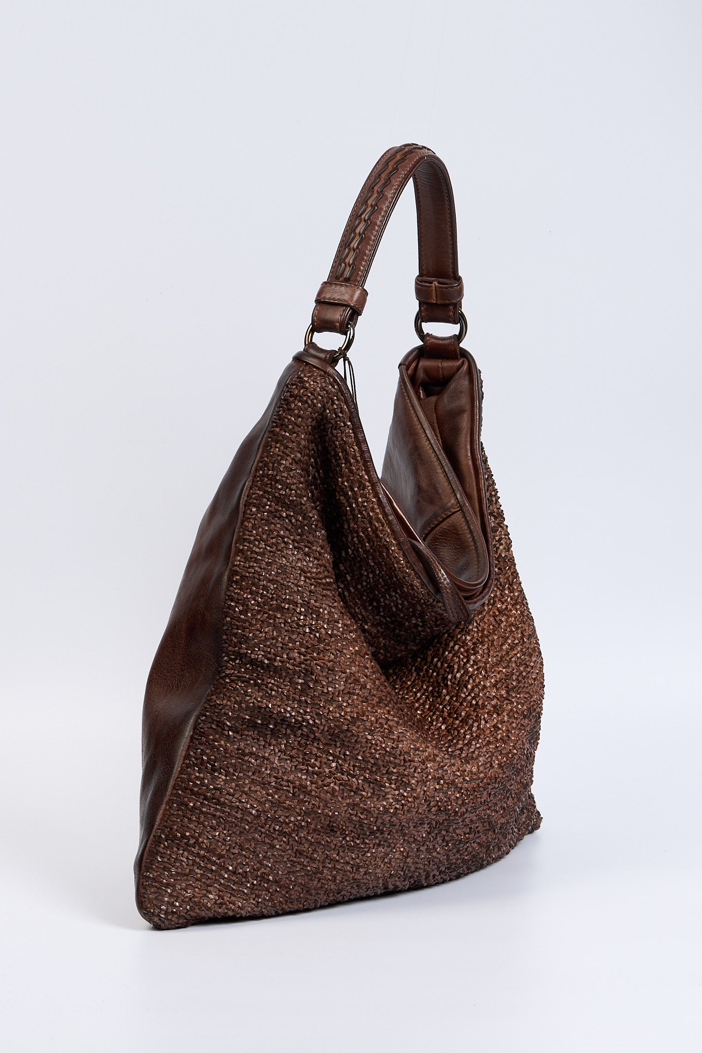 Reptile's house Borsa Pelle Intrecciata Terra Donna-3