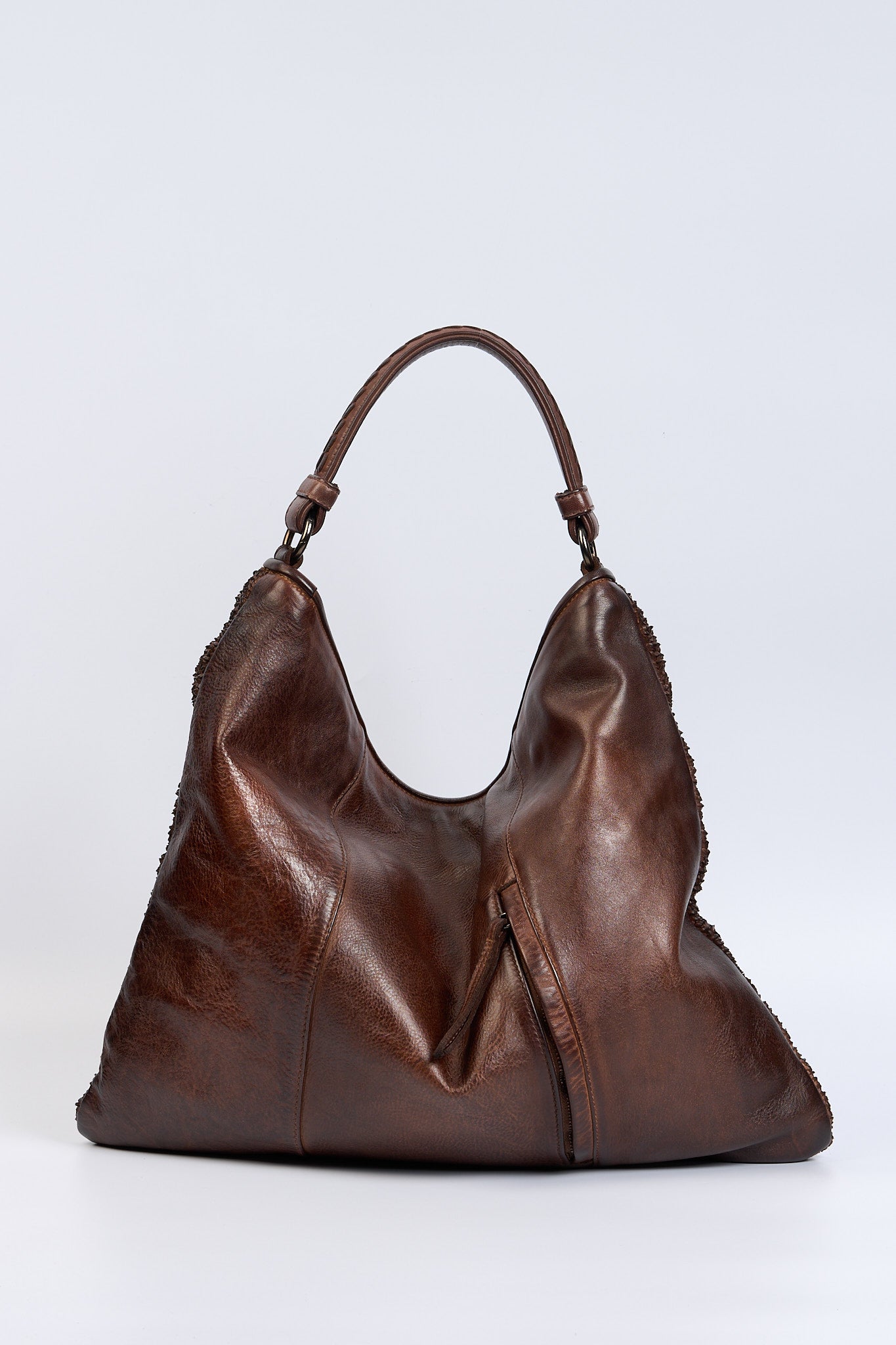 Reptile's house Borsa Pelle Intrecciata Terra Donna-4