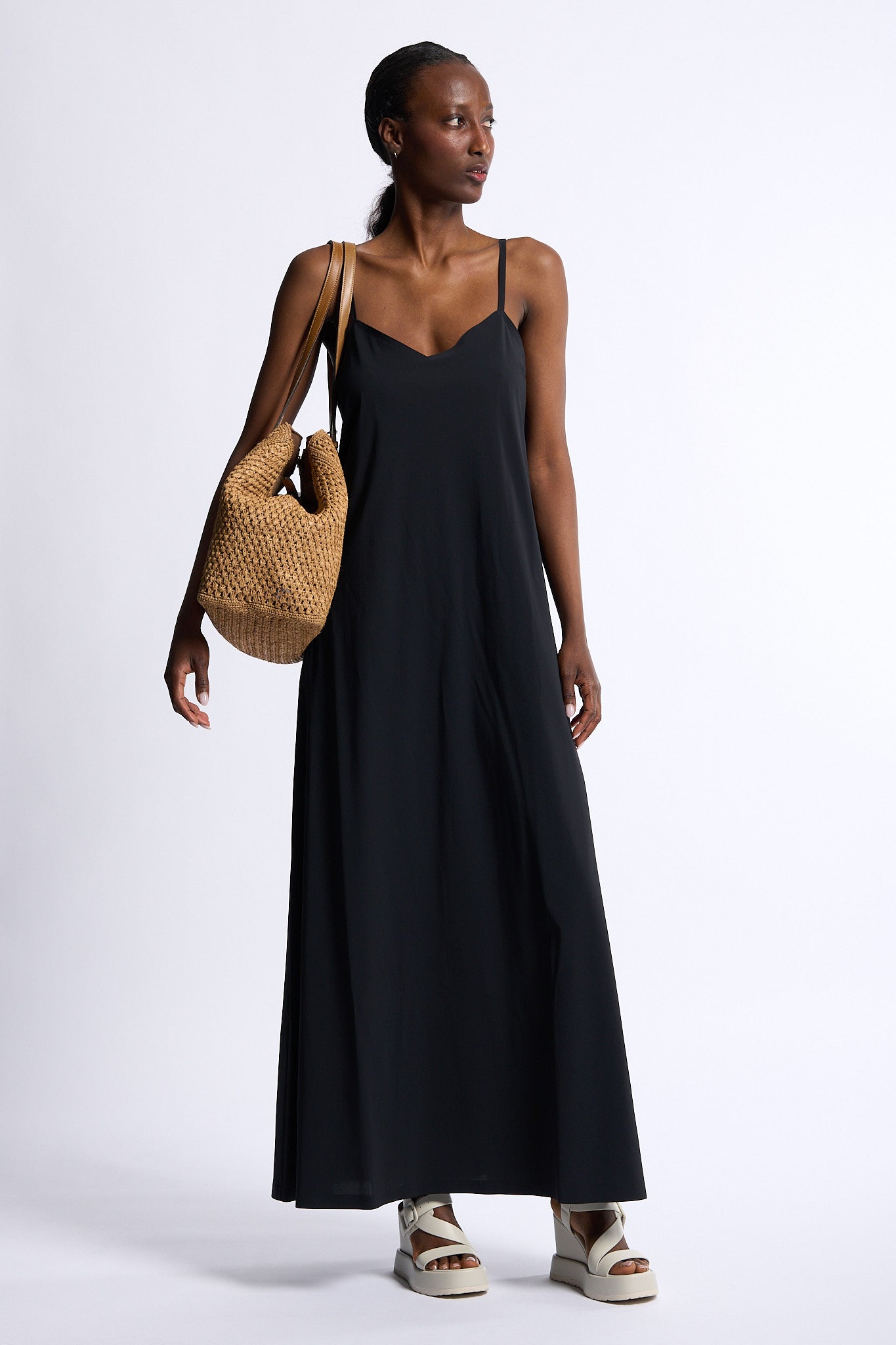 Rrd Abito Lungo Nero Donna-4