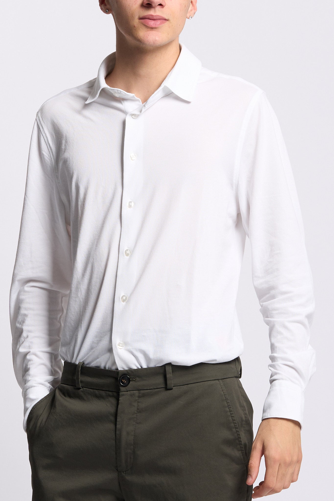 Rrd Camicia Cotone Tecnico Bianco Uomo-5