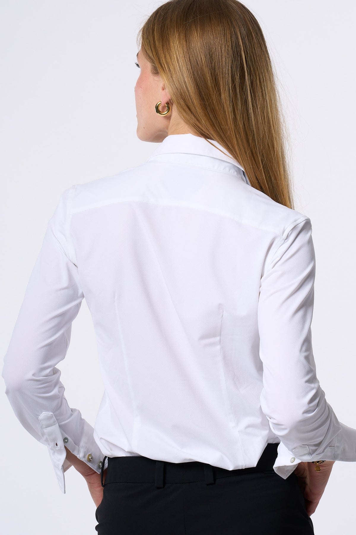 Rrd Camicia Oxford Tecnica Bianco Donna elasticizzata-5