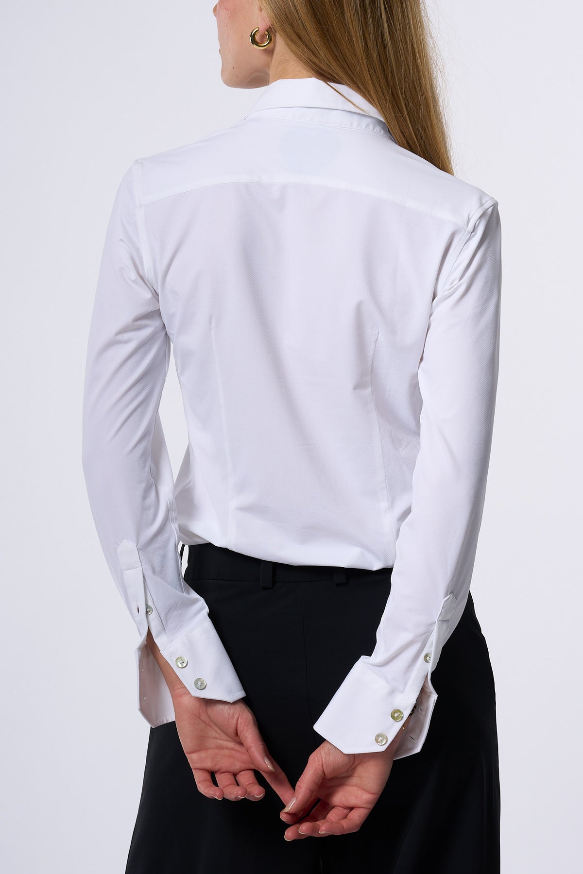 Rrd Camicia Oxford Tecnica Bianco Donna elasticizzata-6