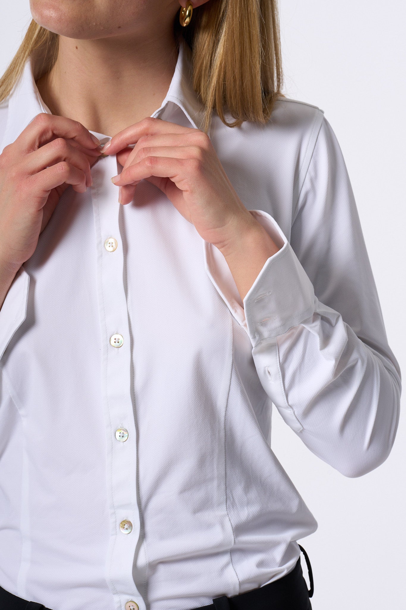Rrd Camicia Oxford Stretch Bianco Donna-1