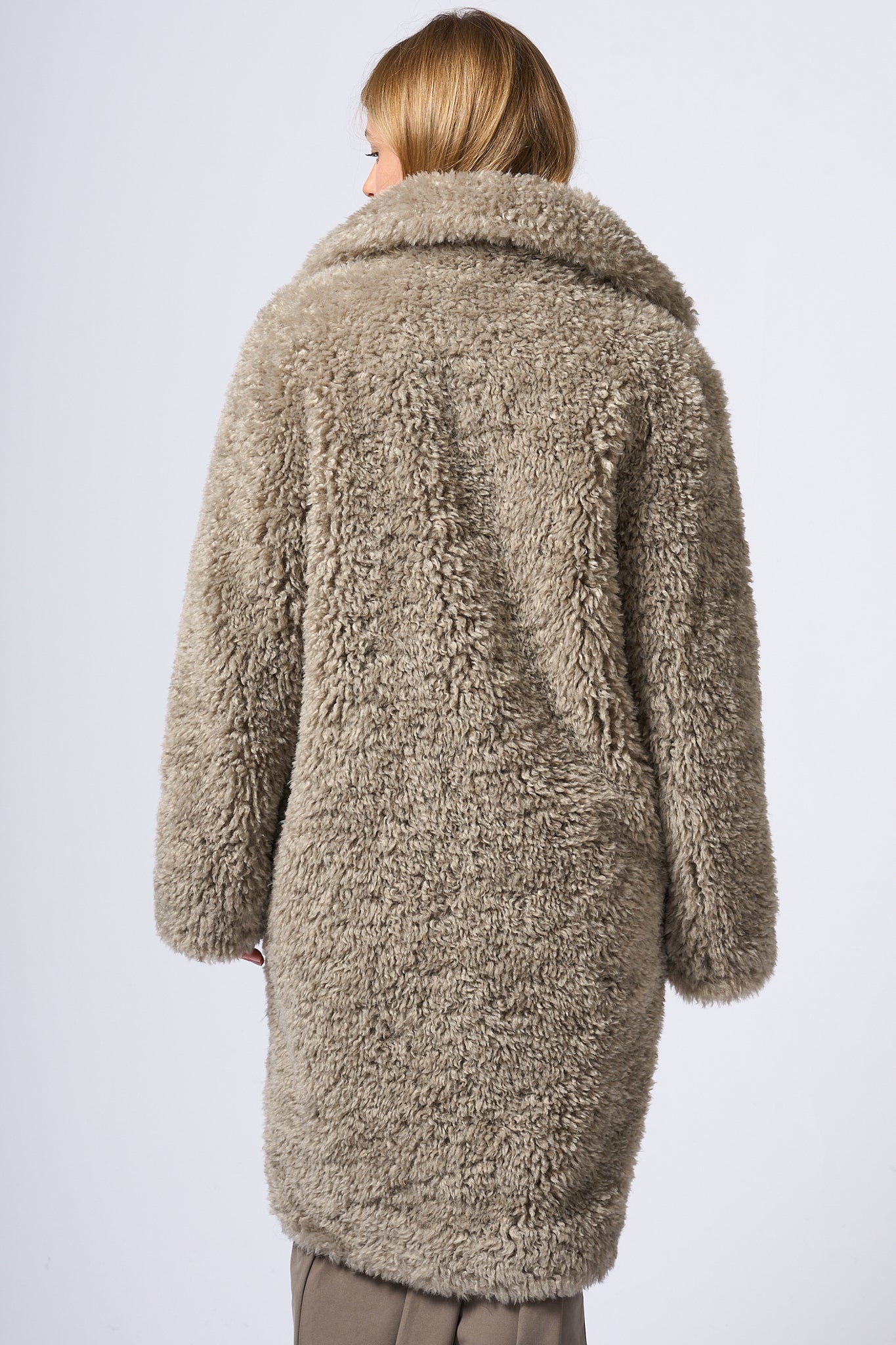 Rrd Eco Sheepskin Long Coat Grey Women-8