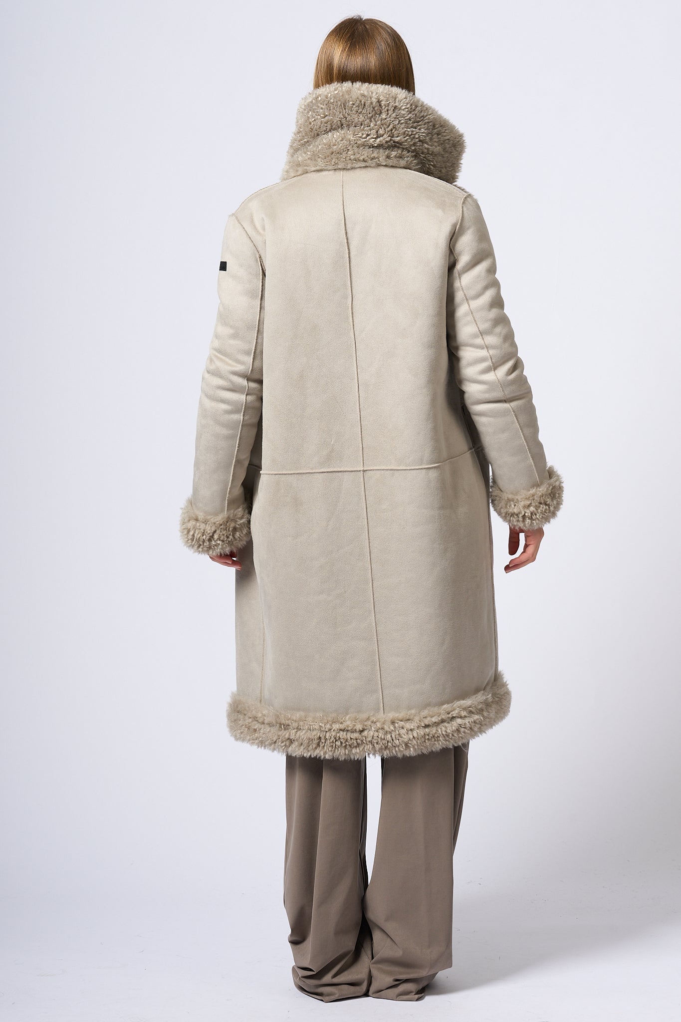 Rrd Eco Sheepskin Long Coat Grey Women-13