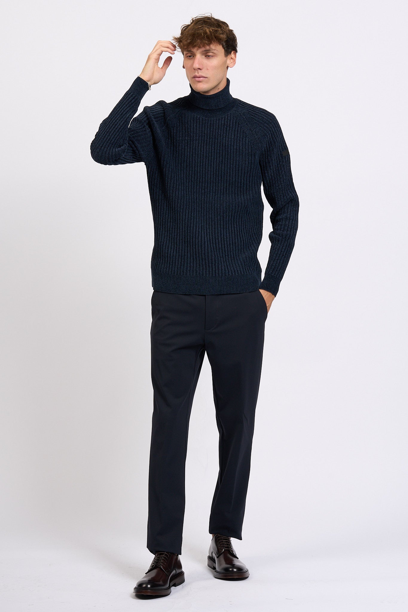 Rrd Dolcevita Ciniglia Blu nero Uomo-2