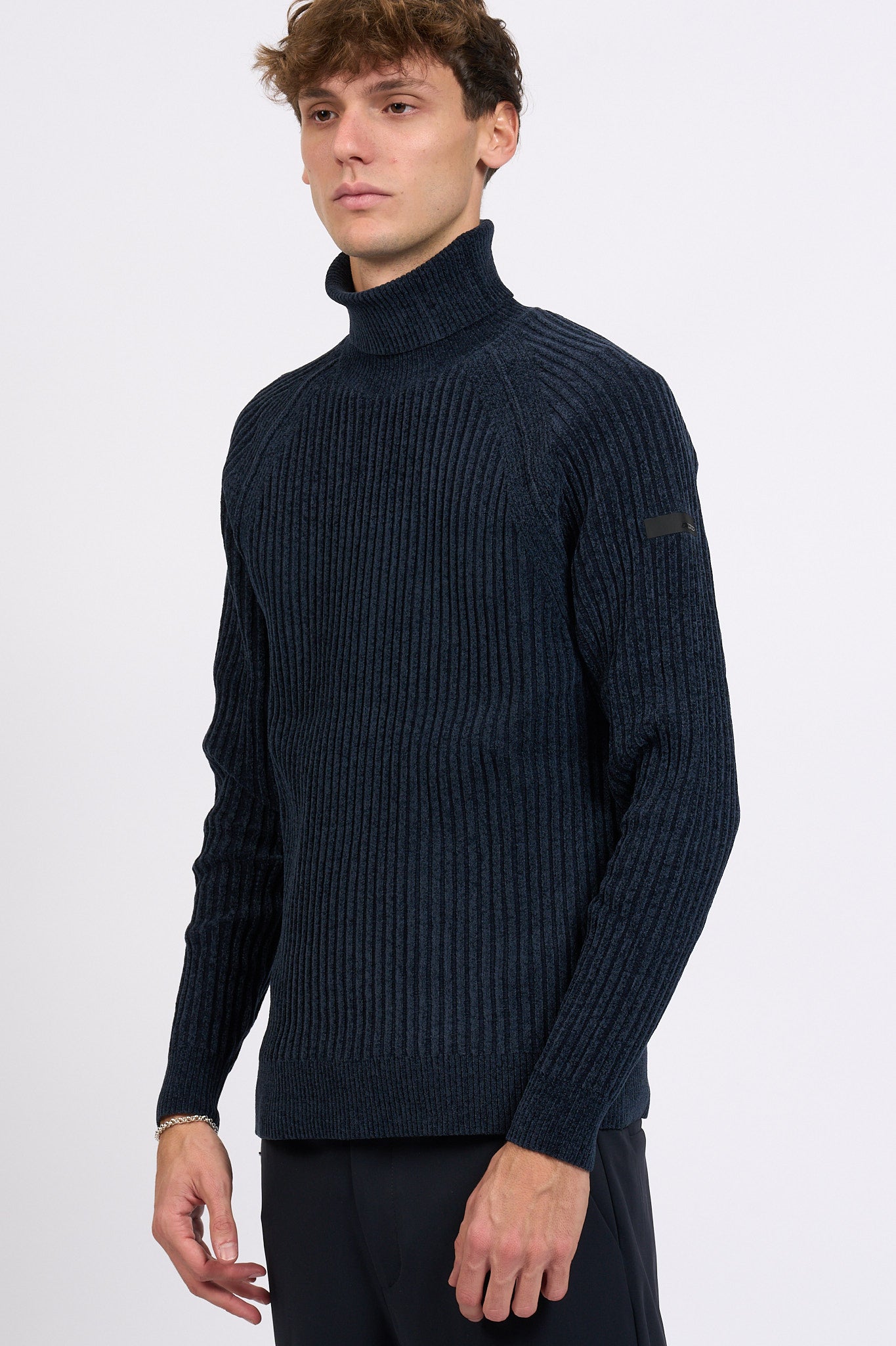 Rrd Dolcevita Ciniglia Blu nero Uomo-5