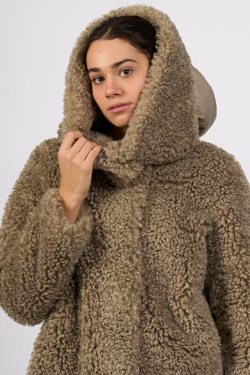 Rrd Piumino Hybrid con Cappuccio Tabacco Donna