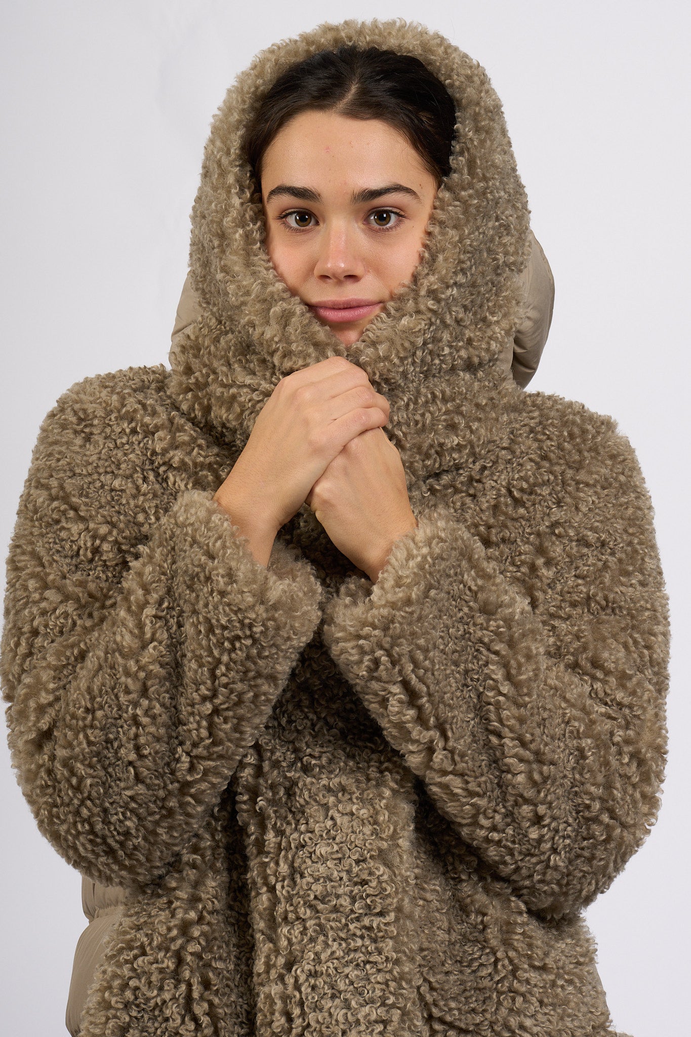 Rrd Piumino Hybrid con Cappuccio Tabacco Donna-6