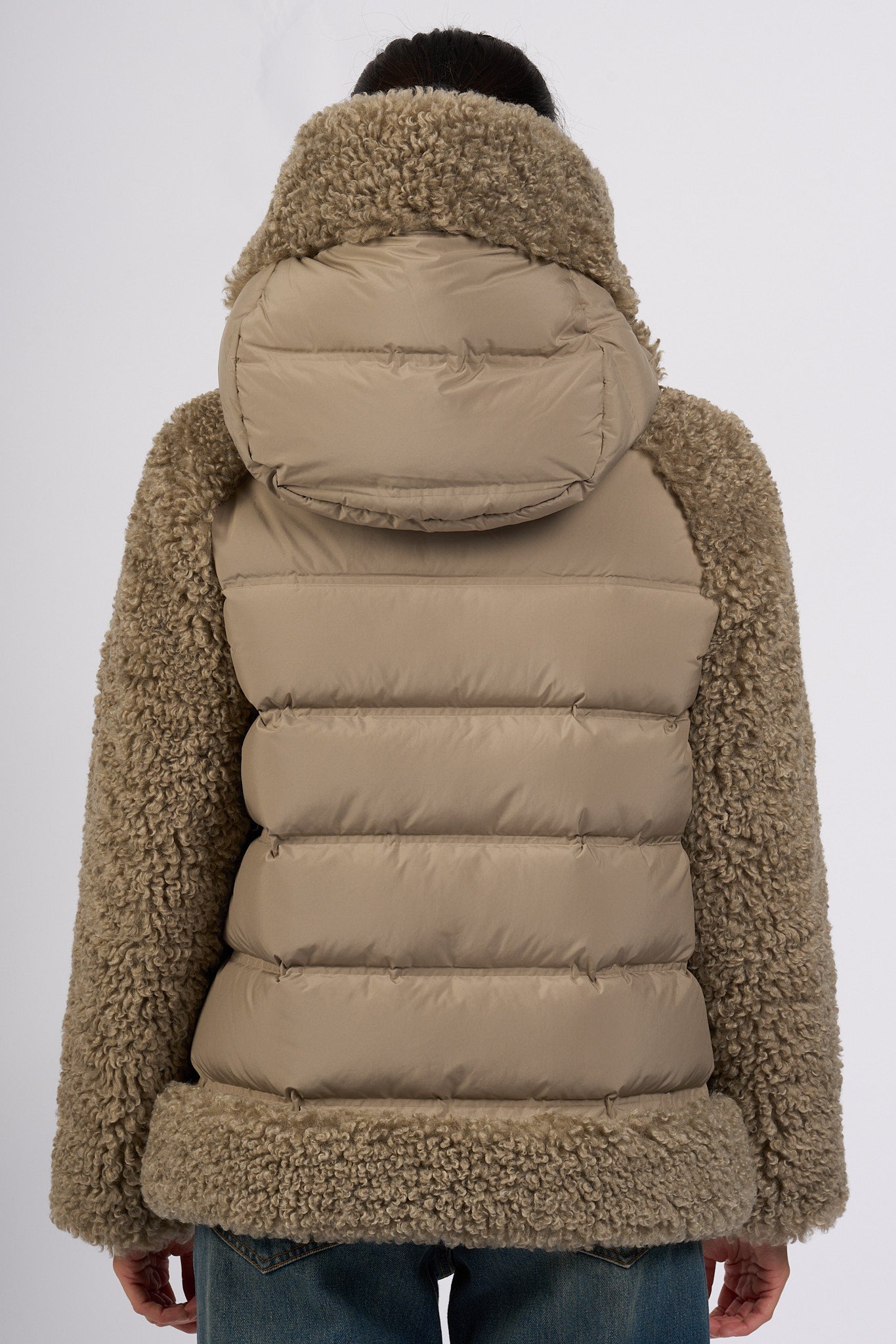 Rrd Giaccone Hybrid Con Cappuccio Tabacco Donna-7