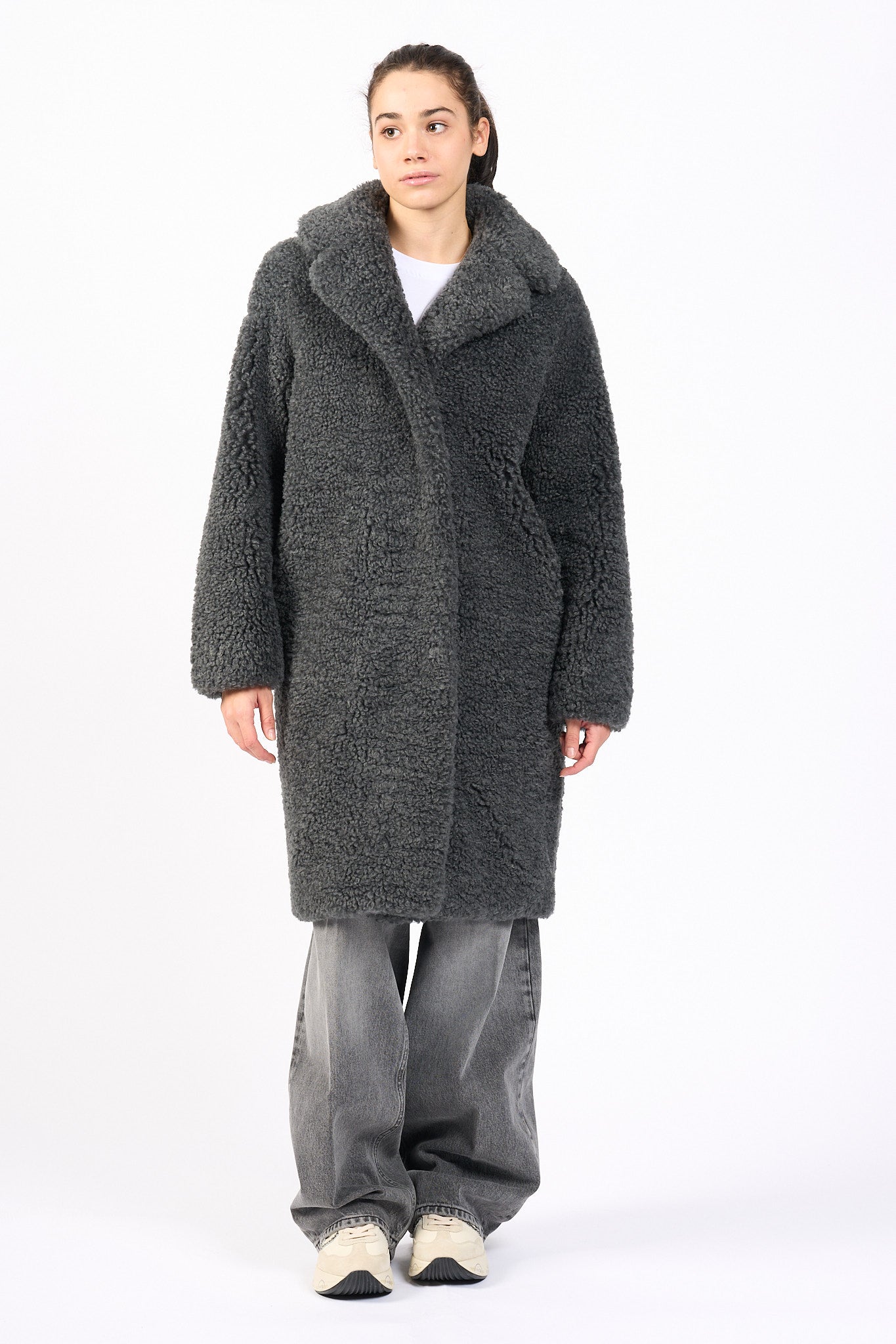 Rrd Giaccone Lamb Coat Verde scuro Donna-4