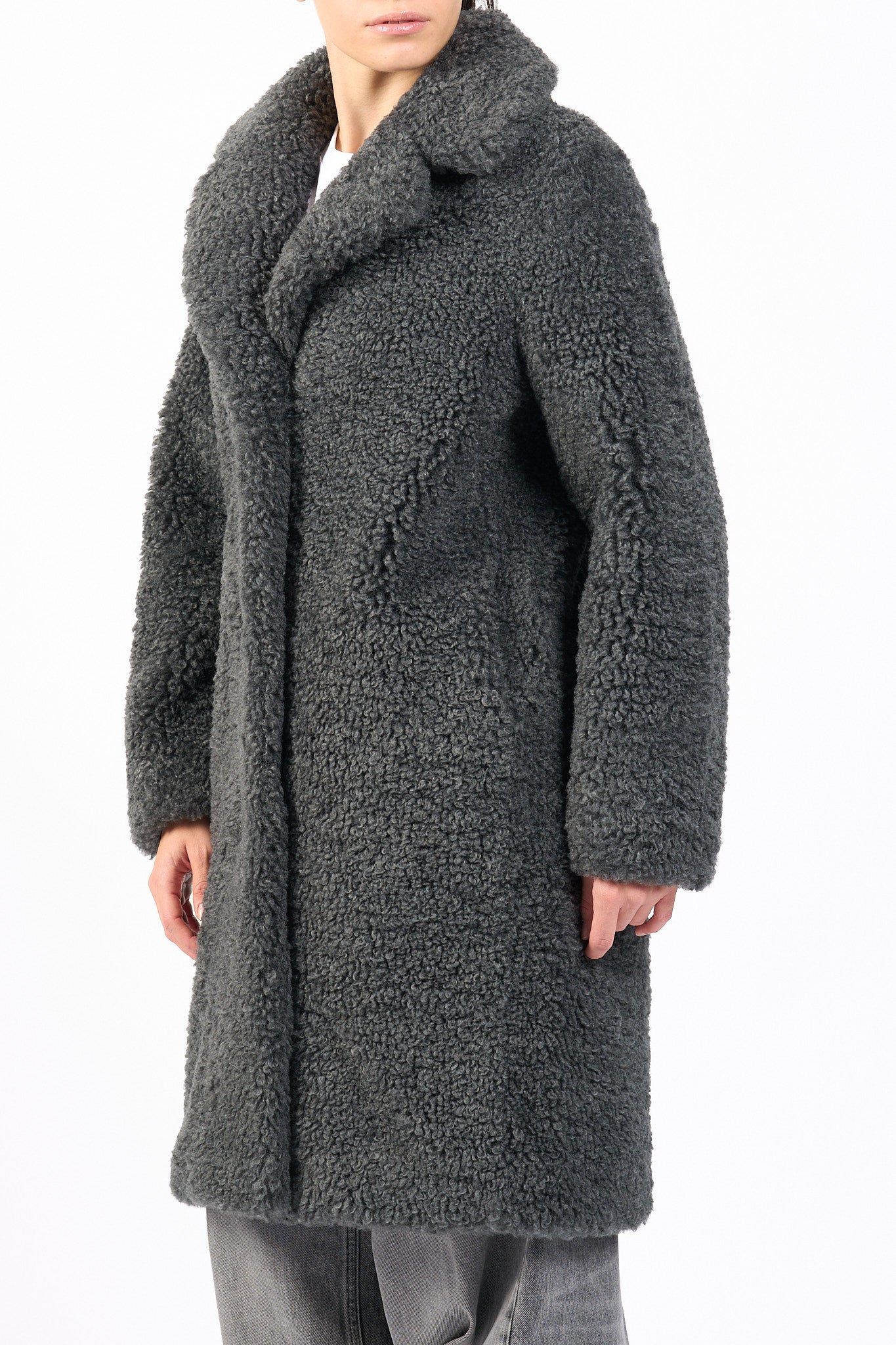 Rrd Giaccone Lamb Coat Verde scuro Donna-6