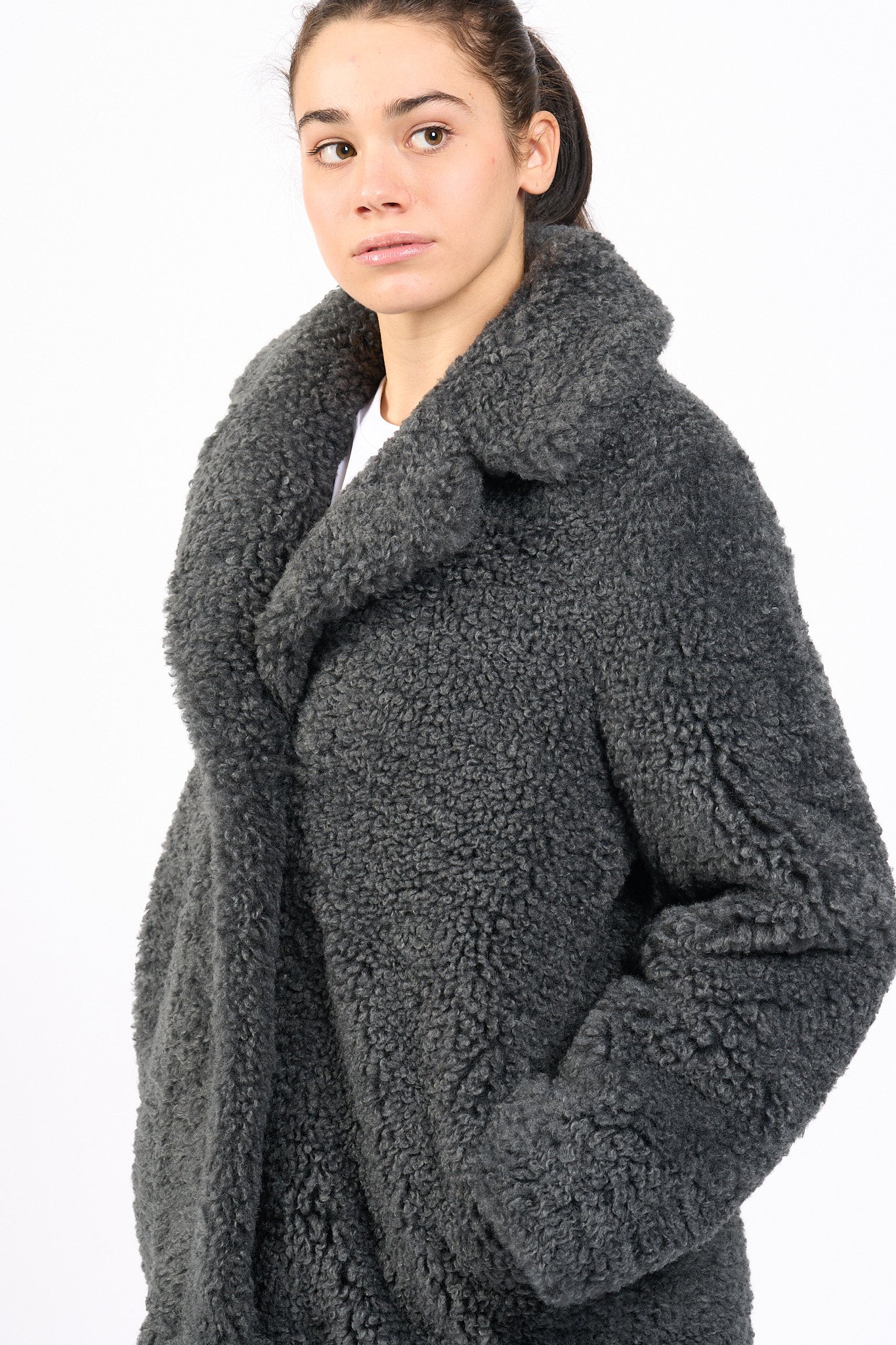 Rrd Giaccone Lamb Coat Verde scuro Donna-8