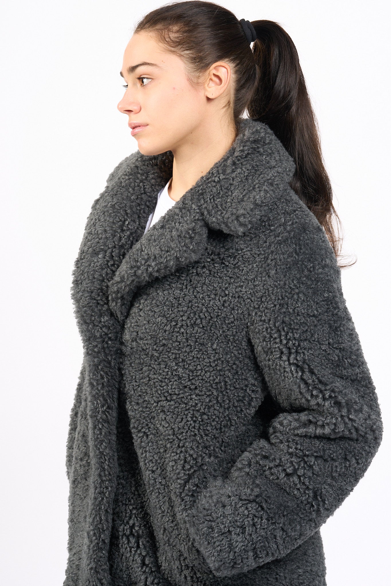 Rrd Giaccone Lamb Coat Verde scuro Donna-5