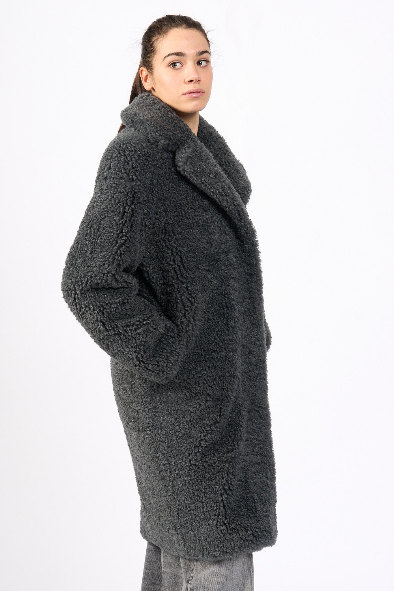 Rrd Giaccone Lamb Coat Verde scuro Donna-3