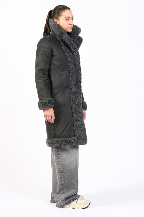 Rrd Giaccone Lamb Coat Verde scuro Donna-2