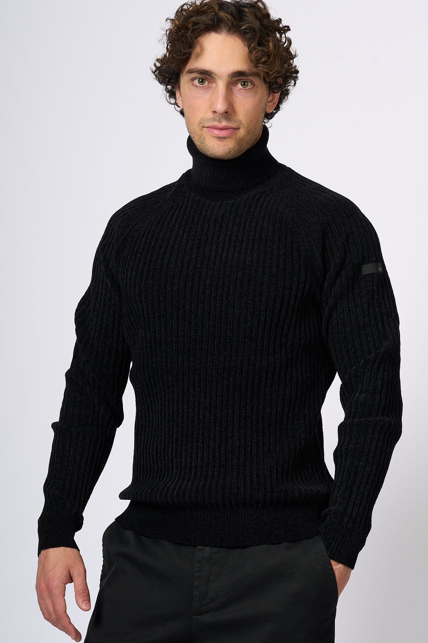 Rrd Black Turtleneck Sweater Men-3